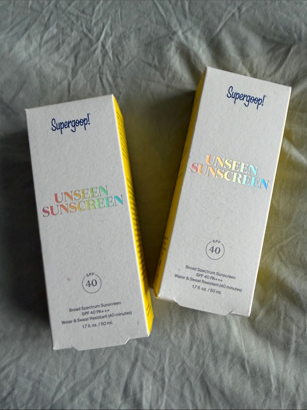 2x Supergoop! Unseen Sunscreen SPF 40 - BUNDLE OF TWO 1.7 fl oz new bottles